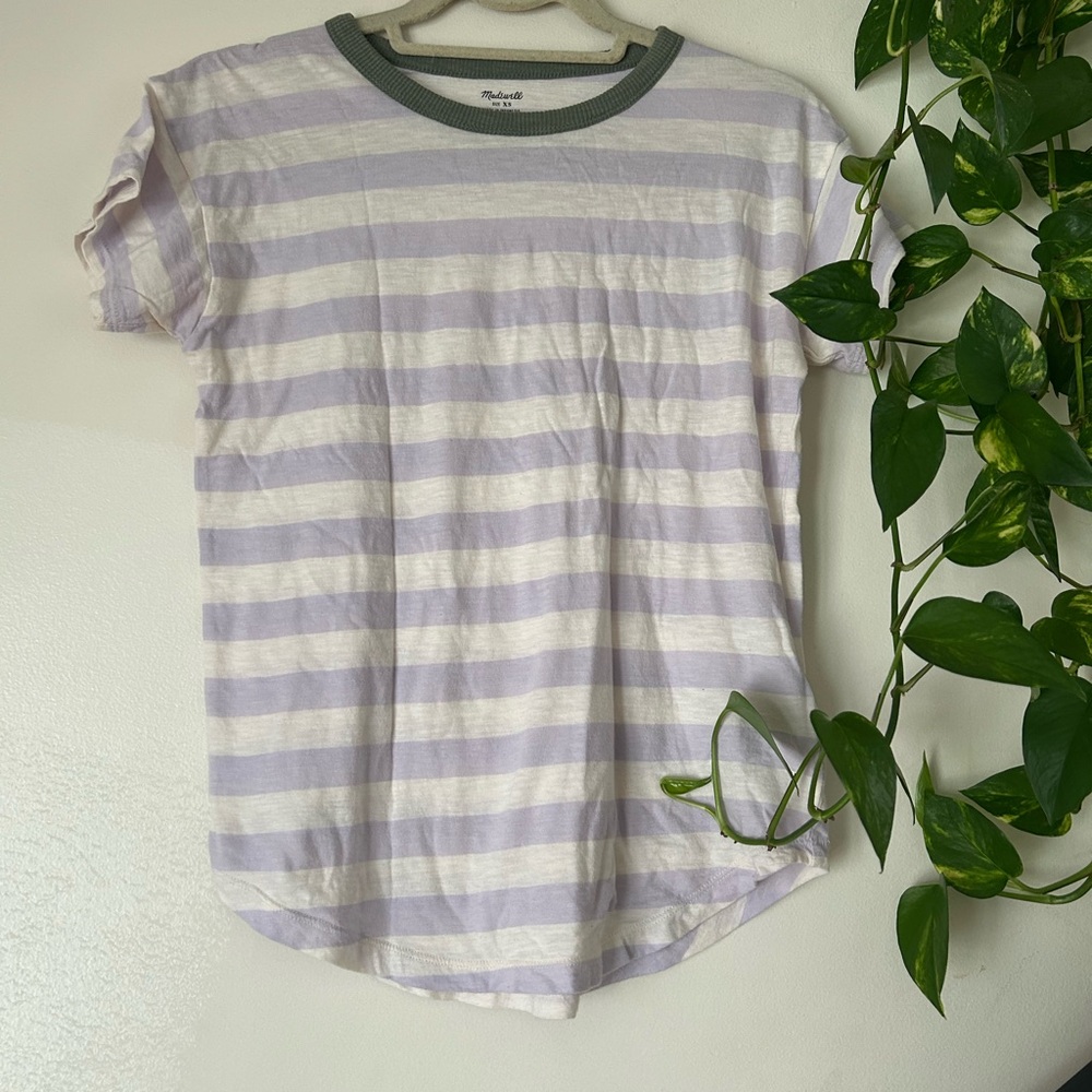 Striped White and Purple T-Shirt